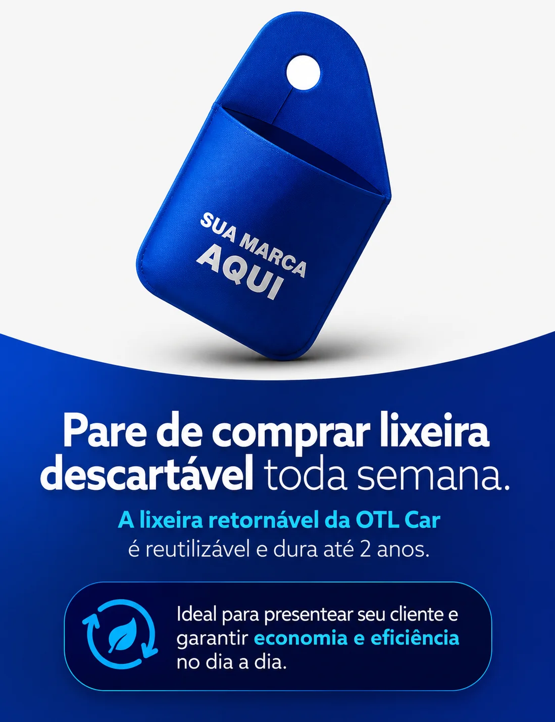 Lixeira automotiva retornável OTL Car personalizada com logomarca