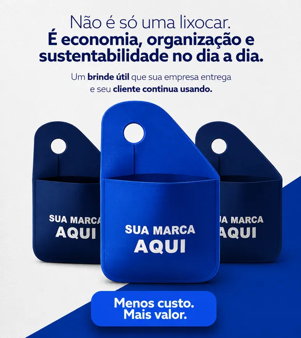 Propaganda OTL Car com três lixeiras automotivas retornáveis personalizadas